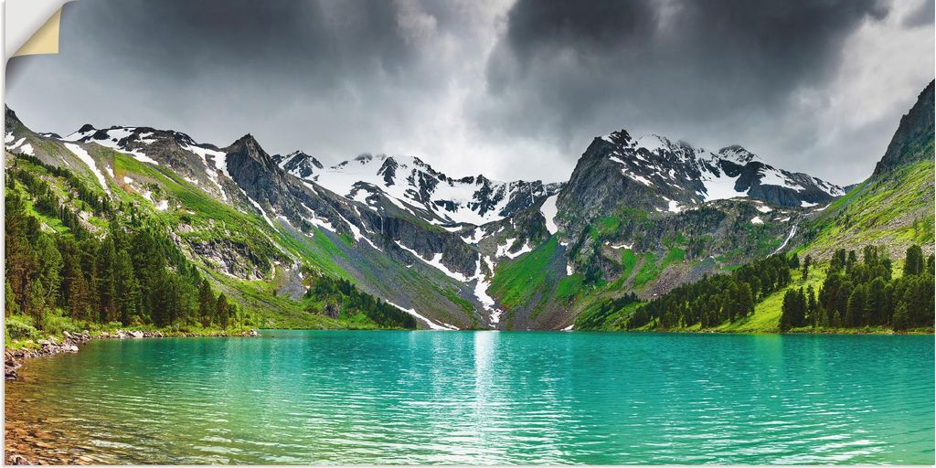 ARTland Wandbild, selbstklebend Bergsee Größe: 100x50 cm