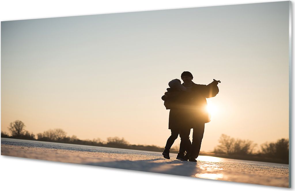 Glasbilder 140x70 Wandkunst Menschen tanzen Winter