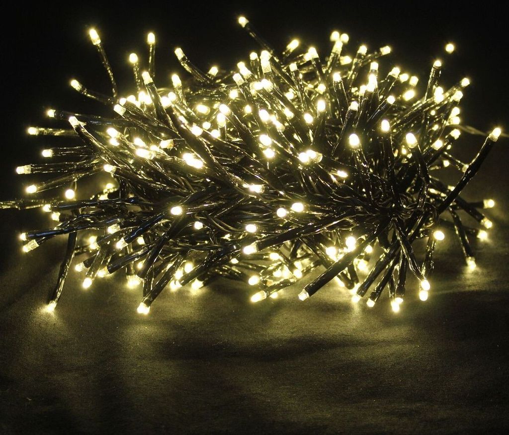 warmweiße 384LED 14m Cracker Lichterkette Büschelkette Weihnachten