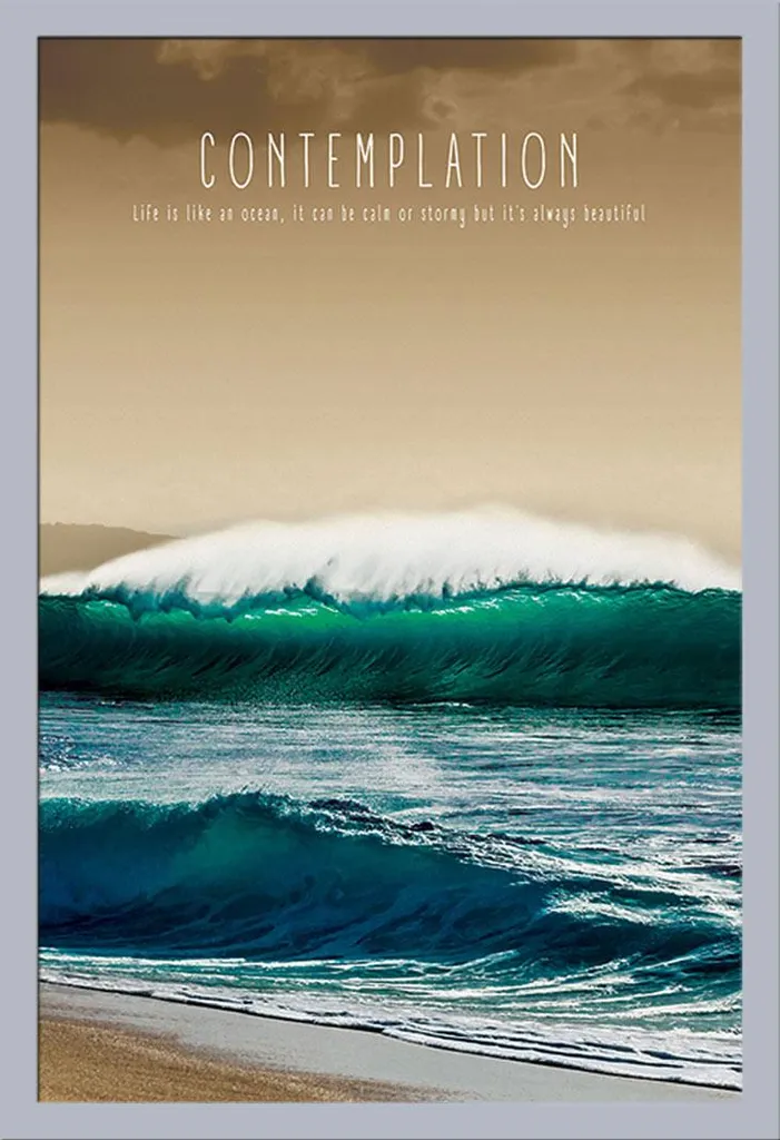 Motivazionale - Poster - Contemplazione + cornice rimovibile, Shinsuke® Maxi MDF argento, vetro acrilico