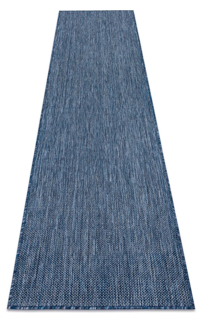 Teppich, Läufer SISAL SION A5165A Melange flach gewebt dunkelblau Blau 70x300 cm