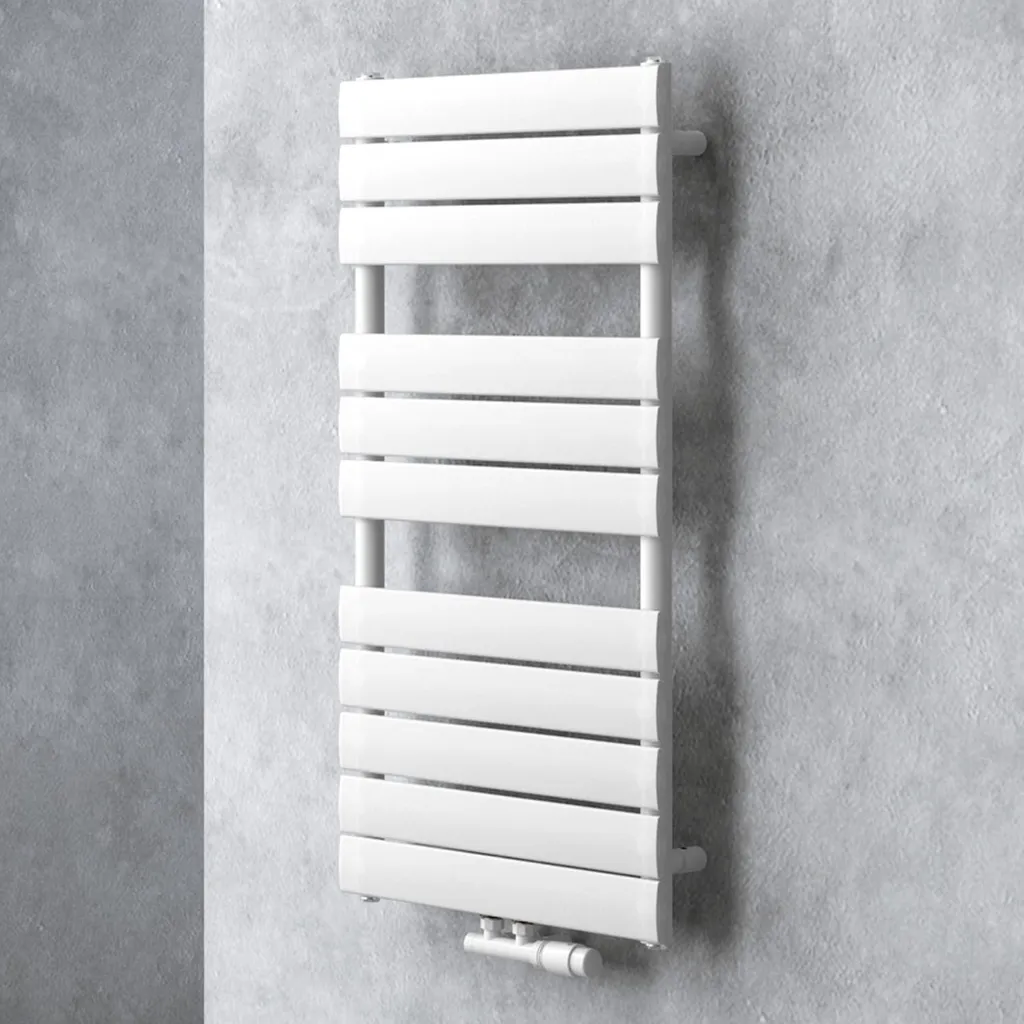 Doporro Radiatore da Bagno 100x50cm, Radiatore Piatto Termoarredo da Bagno Riscaldamento da Acqua Calda Portasciugamani in Acciaio