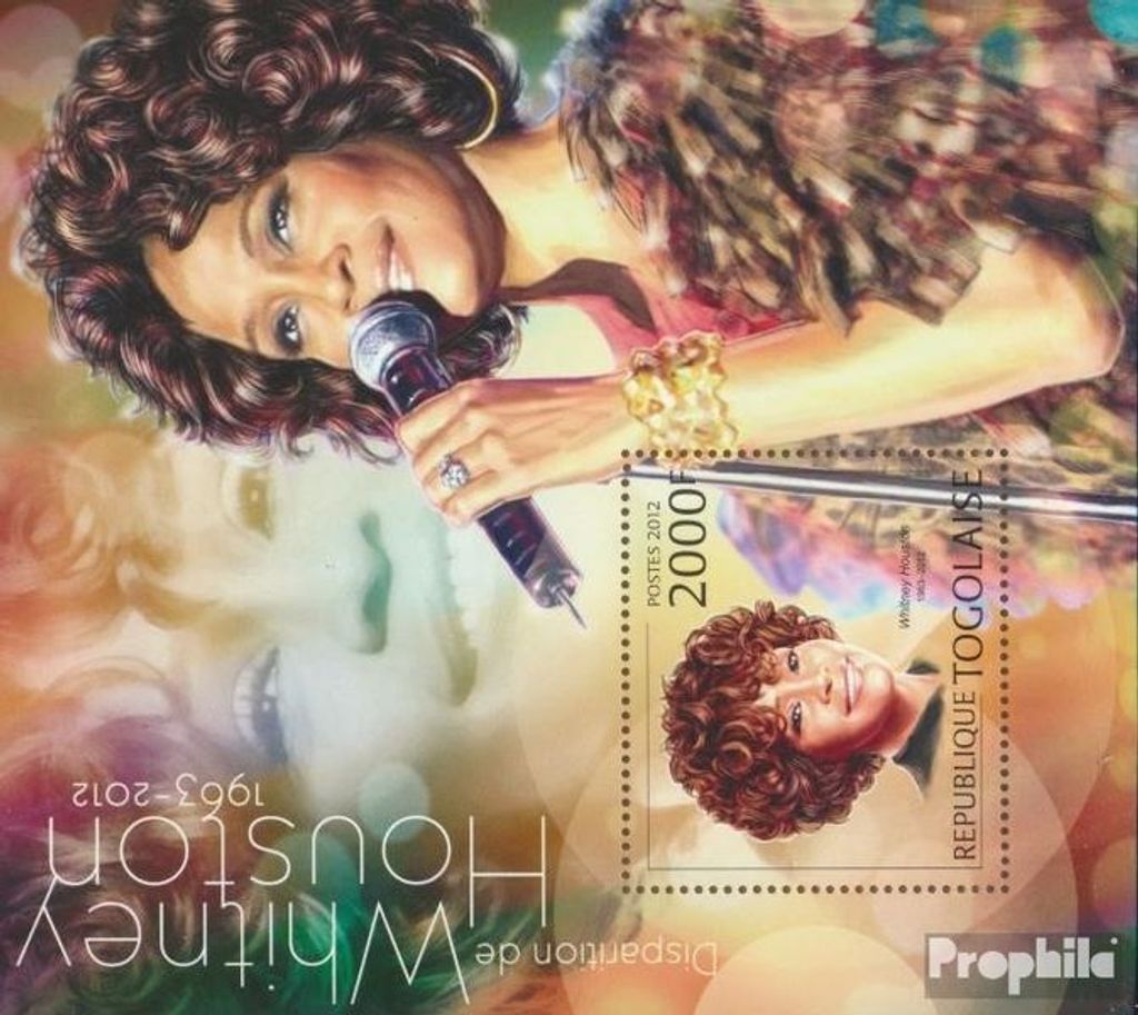 Briefmarken Togo 2012 Mi Block 736 (kompl. Ausgabe) postfrisch Whitney Houston (1963-2012)