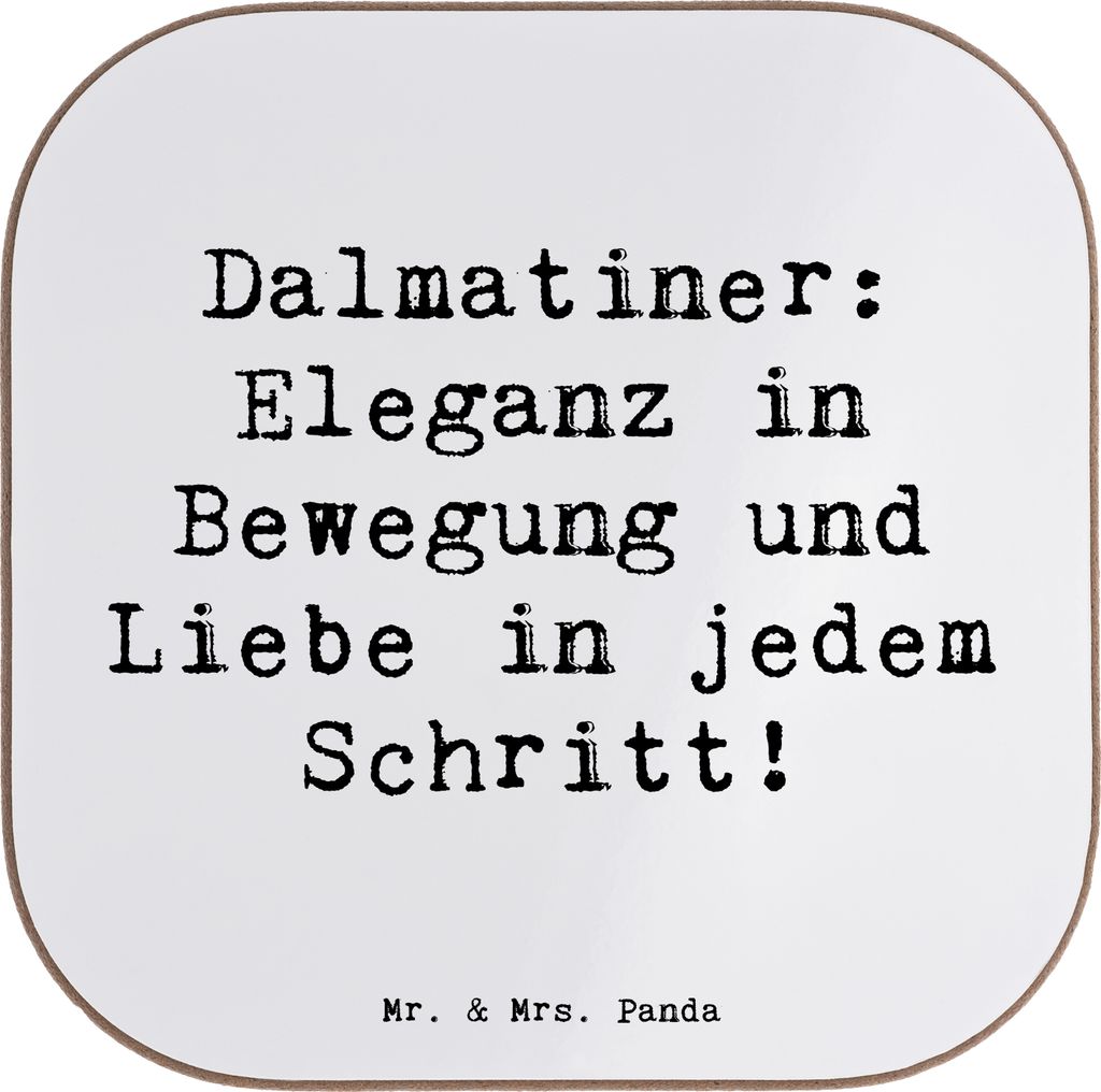 Mr. & Mrs. Panda Tischschoner Spruch Dalmatiner Charme - Weiß - Geschenk, Bewegung, Coaster, gläseruntersetzer, Hunderassen Eigenschaften, Tassen...
