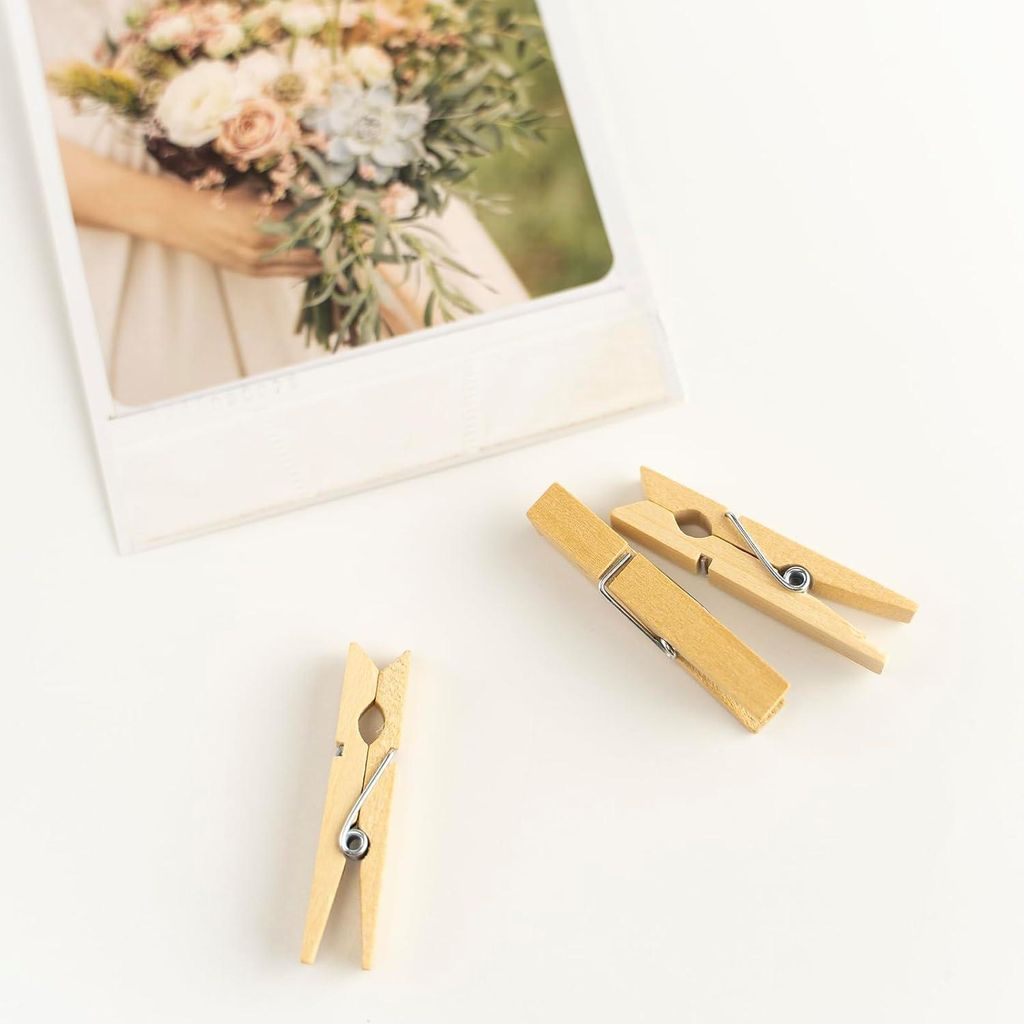 Natürliche Holz-Wäscheklammern - langlebig und robust - 100 Stück - Birkenholz - 45 mm