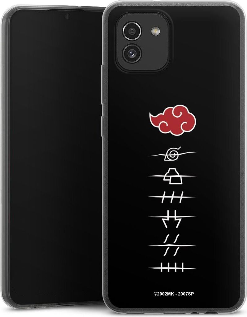 DeinDesign Slim Hülle für Samsung Galaxy A03 Silikon Case Ultra Dünn Handyhülle Naruto Shippuden Offizielles Lizenzprodukt Akatsuki