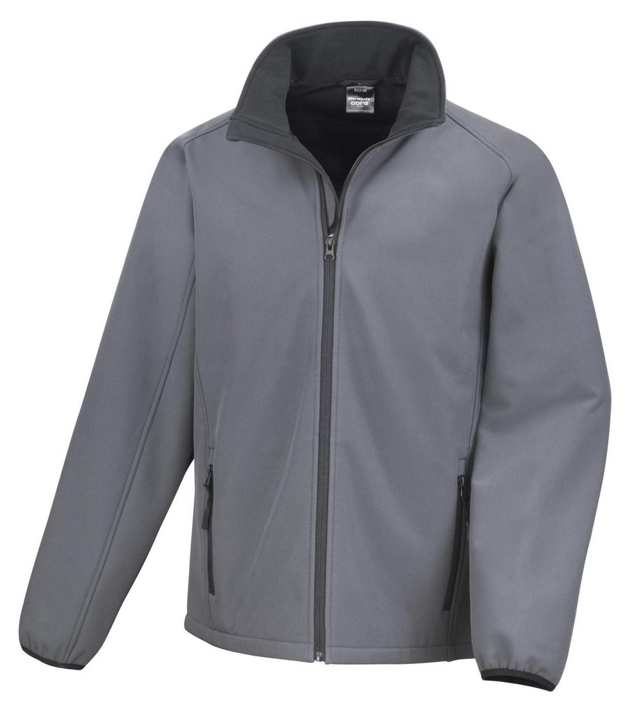 Result Core - Softshelljacke Zum Bedrucken für Herren FK1248 (XL) (Holzkohle/Schwarz)