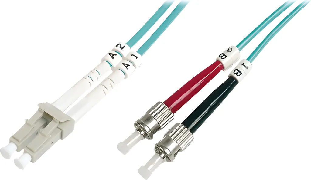DIGITUS LWL Cavo Patch LC-ST 2m Multimode OM3 Duplex | Alta Velocità
