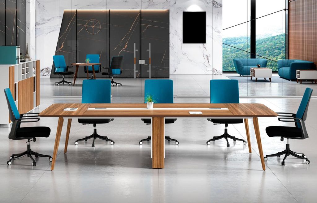 Großer Brauner Konferenztisch Arbeitszimmer Möbel Edle Möbel