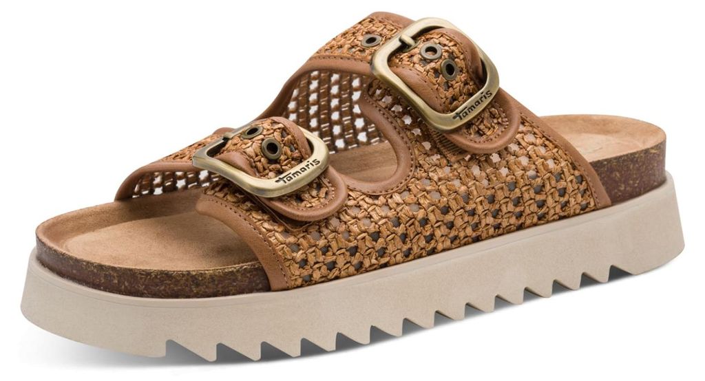 Tamaris Plateau Pantoletten Damen 32313932333631 Braun 40 Produktbild 
