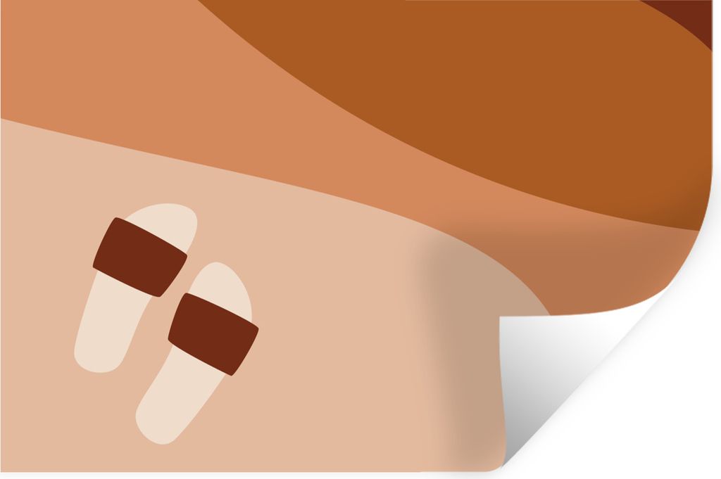 MuchoWow Wandtattoo Wandsticker Wandaufkleber Sommer - Pantoffeln - Abstrakt 90x60 cm Selbstklebend und Repositionierbar - Aufkleber