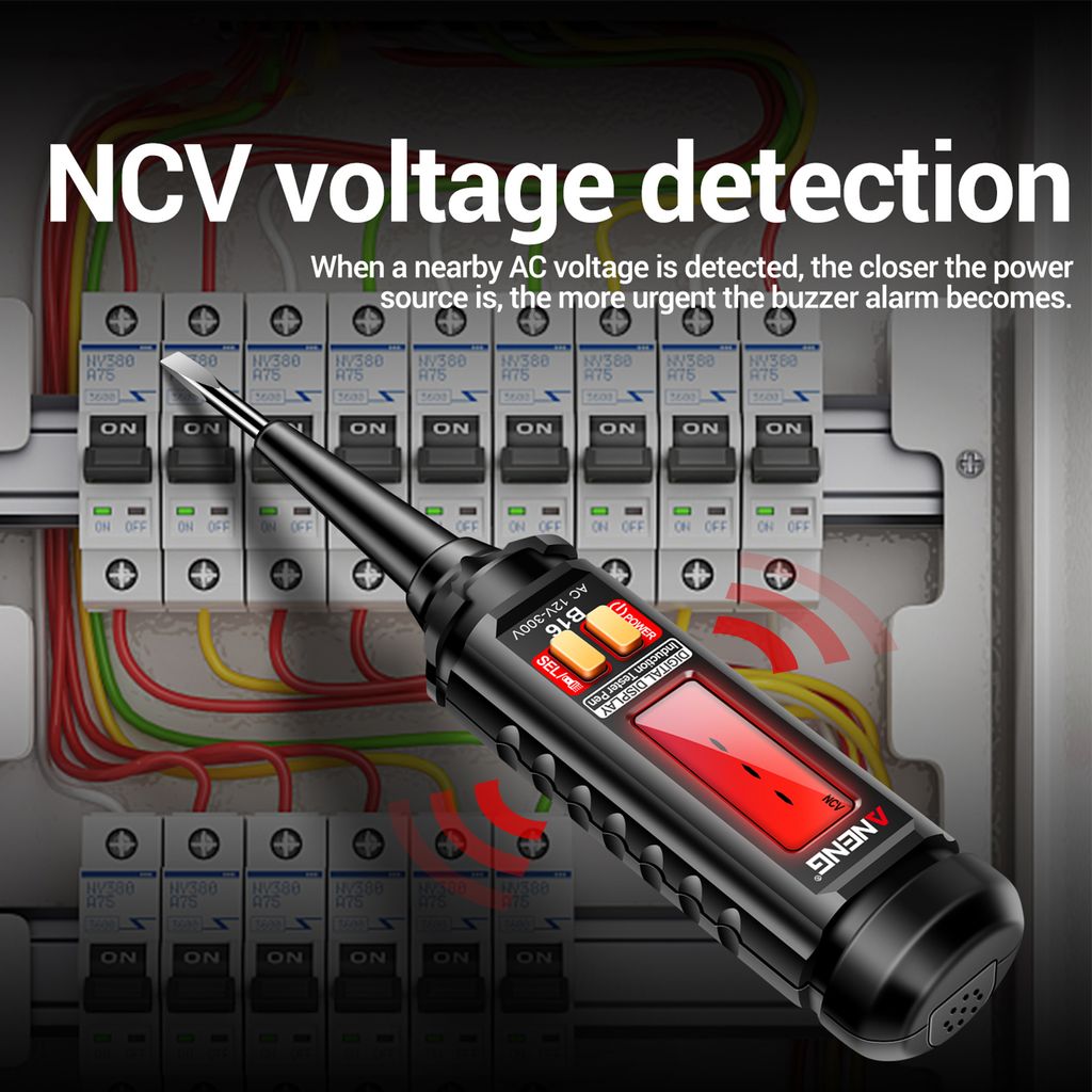 Cyfrowy tester napięcia 12 V-300 V, tester bezdotykowy, Zdjęcie produktu 15