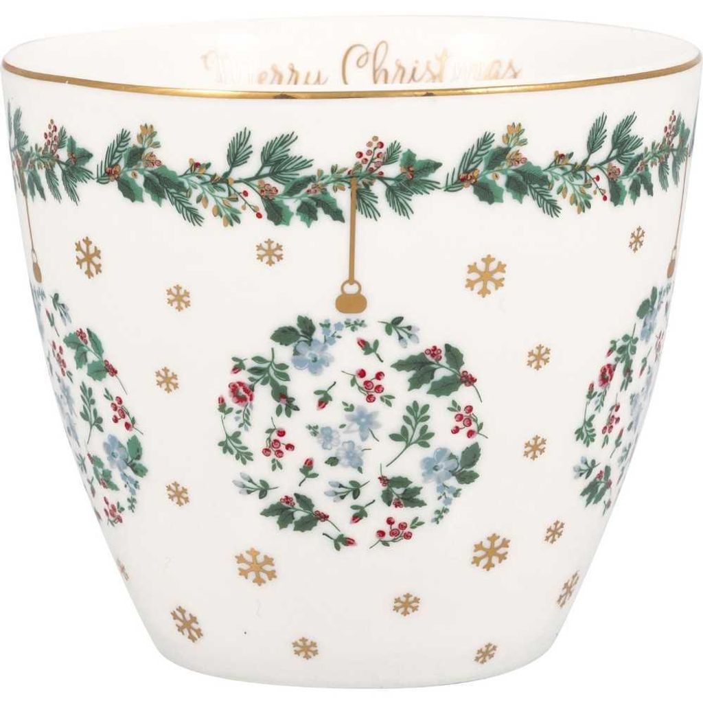 Greengate Latte Cup Becher JOELLE Weiß Weihnachtsbecher mit Produktbild 