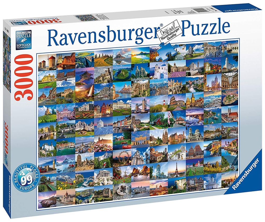 Ravensburger 99 Beautiful Places in Europe, 3000 kusů, Obrázek produktu 
