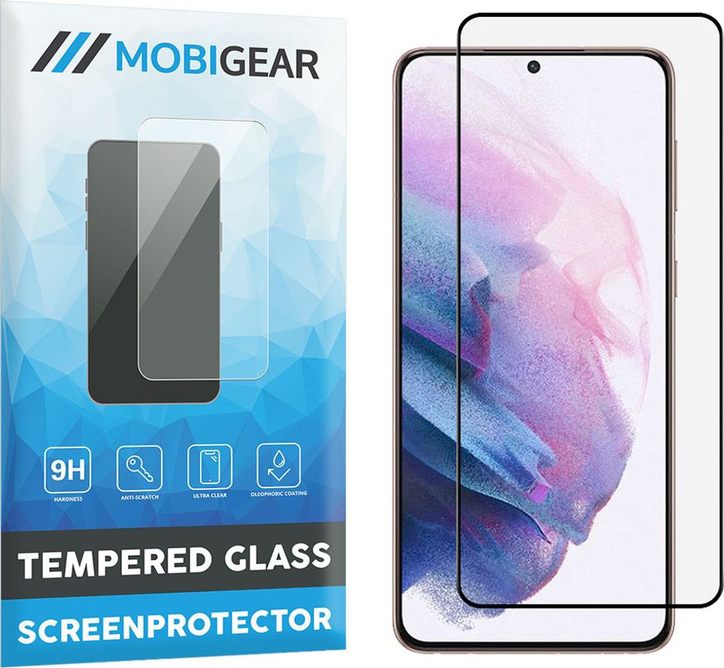 Mobigear Premium Samsung Galaxy S21 Plus Panzerglas Gehärtetes Glas Displayschutz - Hüllenfreundlich - Schwarz