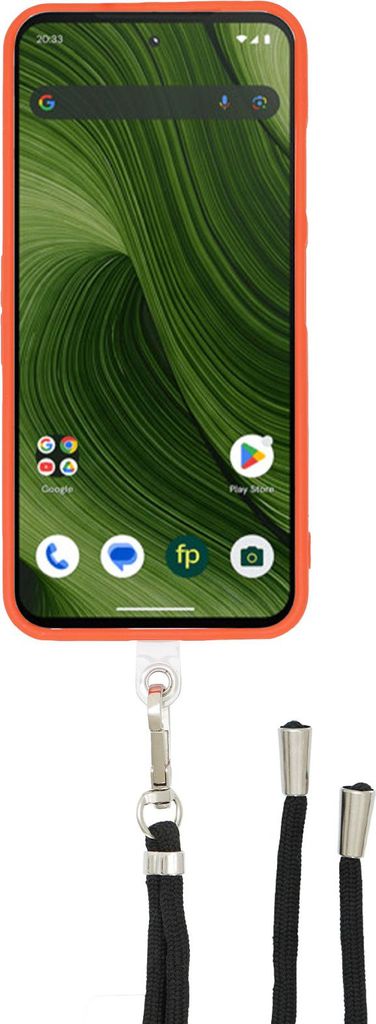 caseroxx TPU-Hülle kompatibel mit Fairphone 6, mit Band zum Umhängen in rot aus TPU