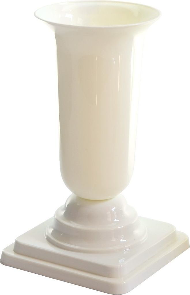 Vaso cimitero PH zavorra 27cm bianco nuovo Immagine del prodotto 