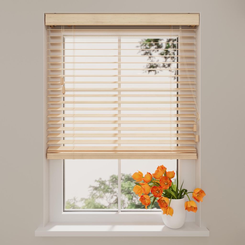 DTCH Holzjalousie – 50 mm – Essence – Natur – 110 x 240 cm (BxH)