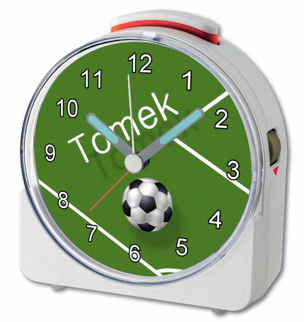 Kinder Wecker Motiv Fußball Kinderwecker weiß