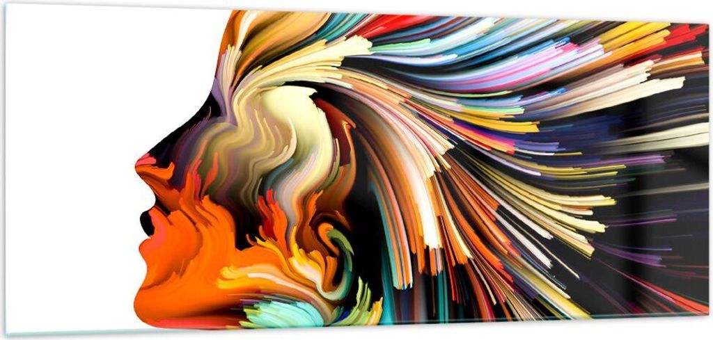 Bilder auf glas - Effekte Expressionismus Mädchen Fantasie - 100x40cm - Glasbilder - Wandbilder - Kunstdruck - Wanddekoration aus Glas - Glas Bild...