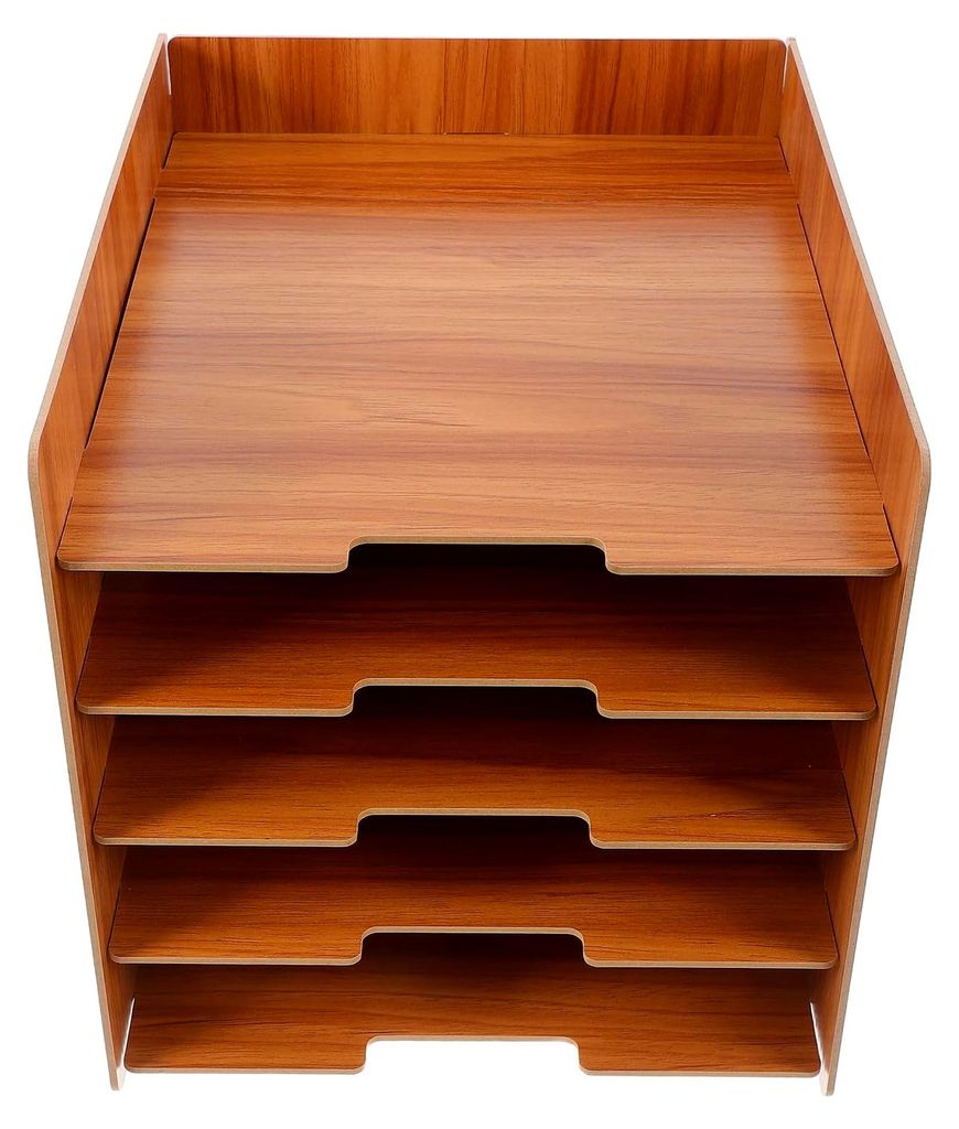 Mehrstöckiger Holz-Organizer für den Schreibtisch