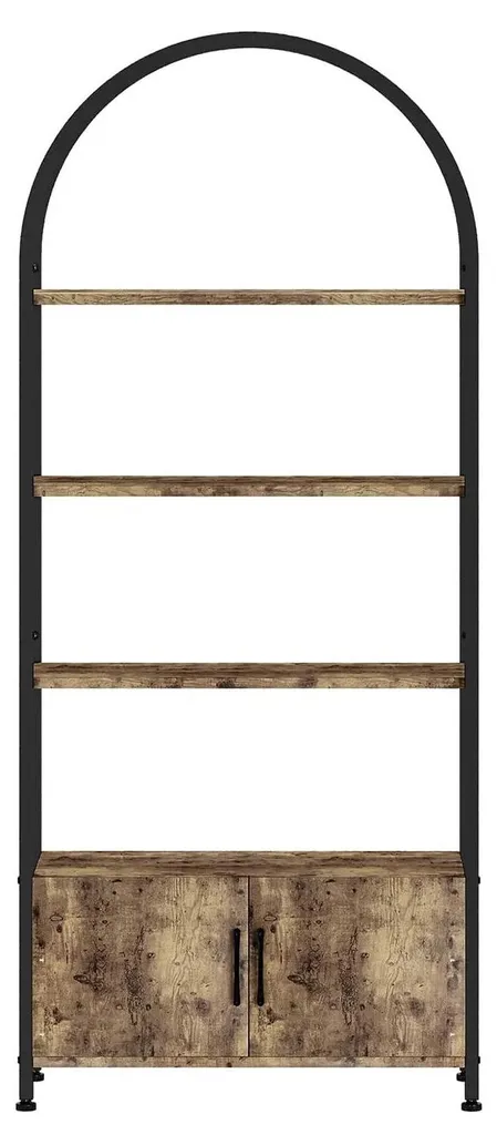 Bibliothèque gain de place avec placard - Étagère arc anti-poussière bois