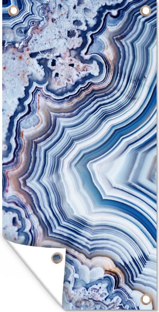 MuchoWow 80x160 cm Outdoor-Poster Gartendeko Sichtschutz Garten Poster für den Garten Natursteine - Abstrakt - Chic