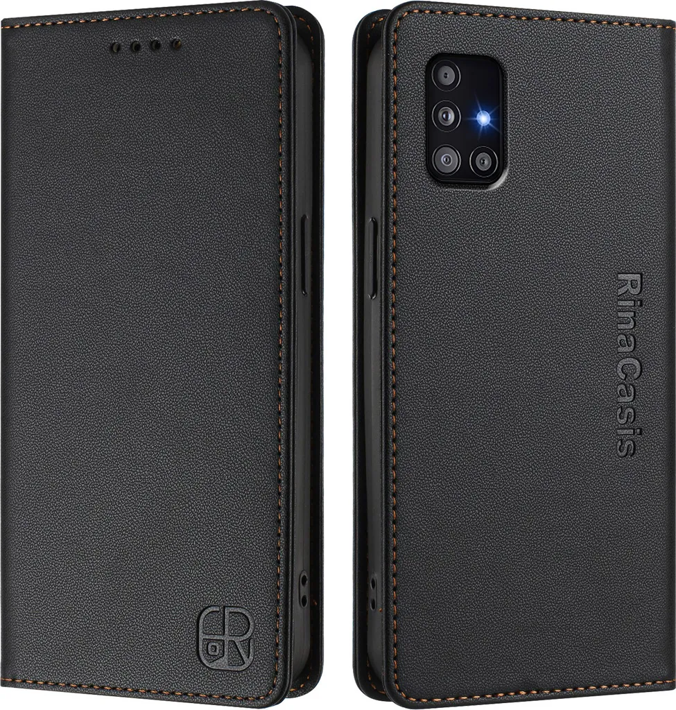 Custodia in pelle per Samsung Galaxy A51 4G/M40S, flip case con slot per carte, portafoglio e supporto Nero