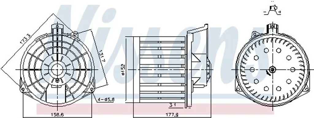 Ventilateur d'habitacle Nissens 87549 pour Désembuage et Chauffage Auto