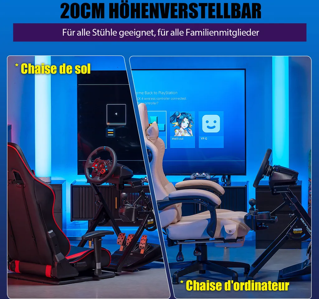 Support de Volant Racing PS4 pour Logitech avec Support de Vitesse Réglable