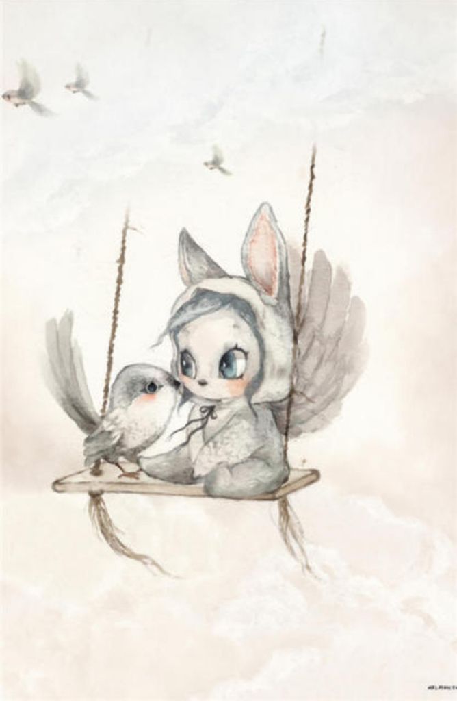 TPFLiving Kunstdruck LW-23 (OHNE RAHMEN) Poster - Leinwand - Wandbild - Hochauflösender Giclée-Druck, langlebig und hochwertig - Aquarelle Cartoo...