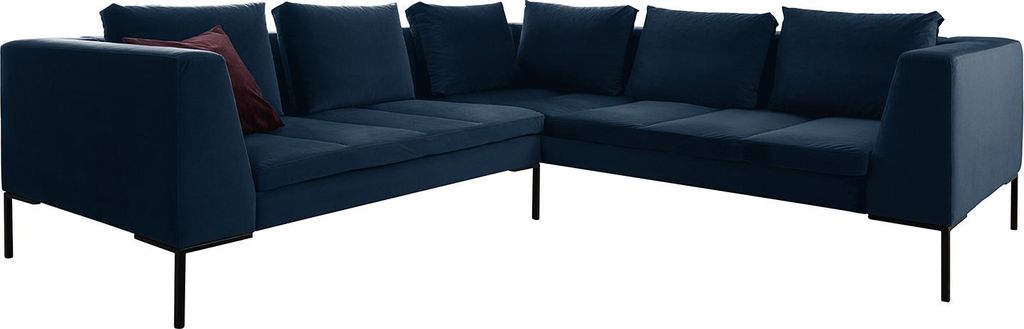 ECKSOFA mit Rundecke L - Samt