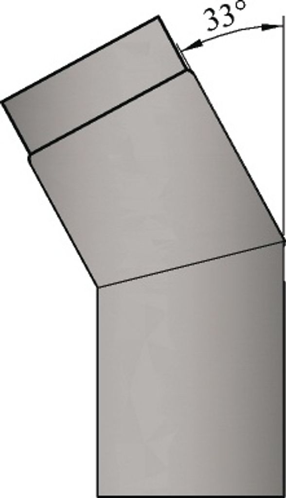 Rauchrohrbogen aus Stahlblech (Stärke 2 mm) schwarz