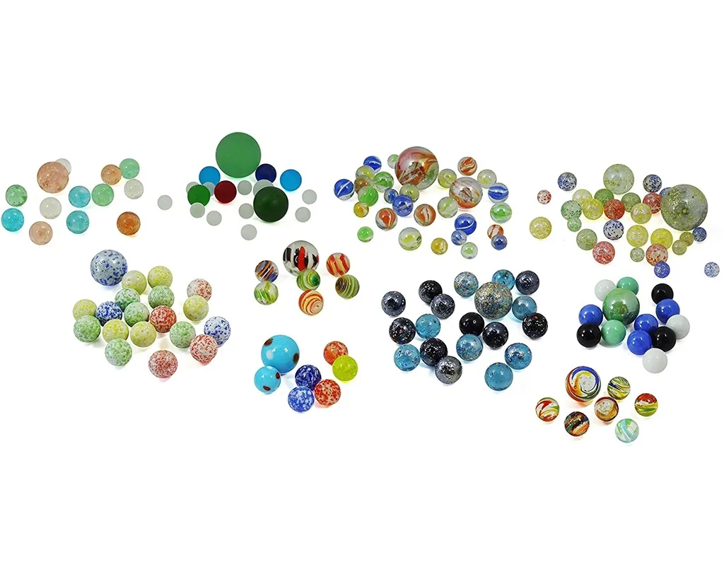 Jeu de billes Buki 163 pièces - Billes en verre avec valise de transport