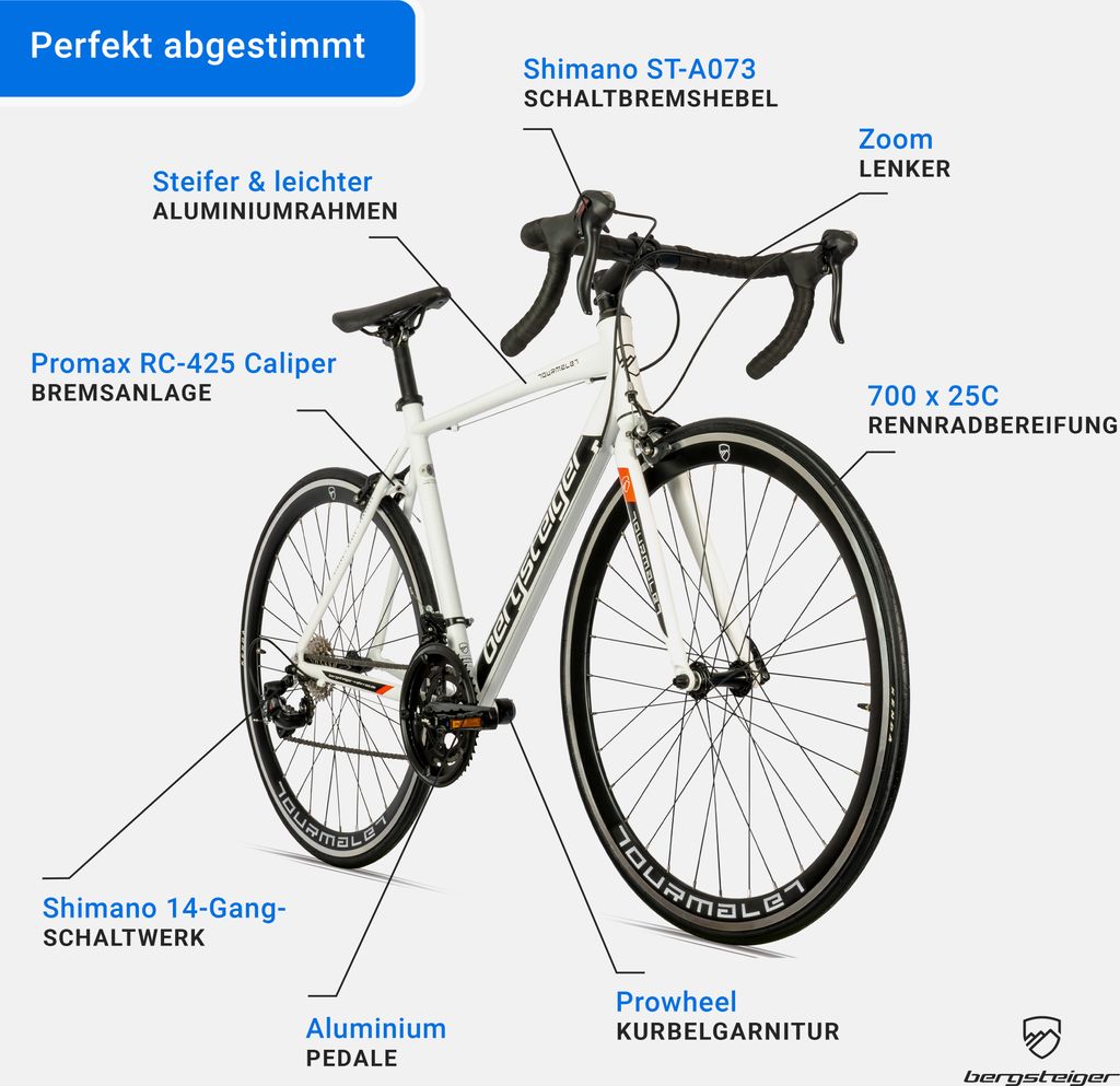 Bergsteiger Tourmalet 28 Zoll Rennrad, Aluminium Gravelbike Produktbild 5