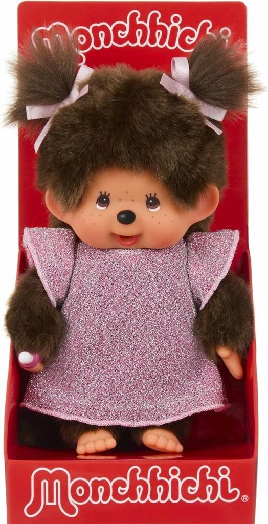 Monchhichi 20cm Glitter Dress Pink Girl Produktbild 