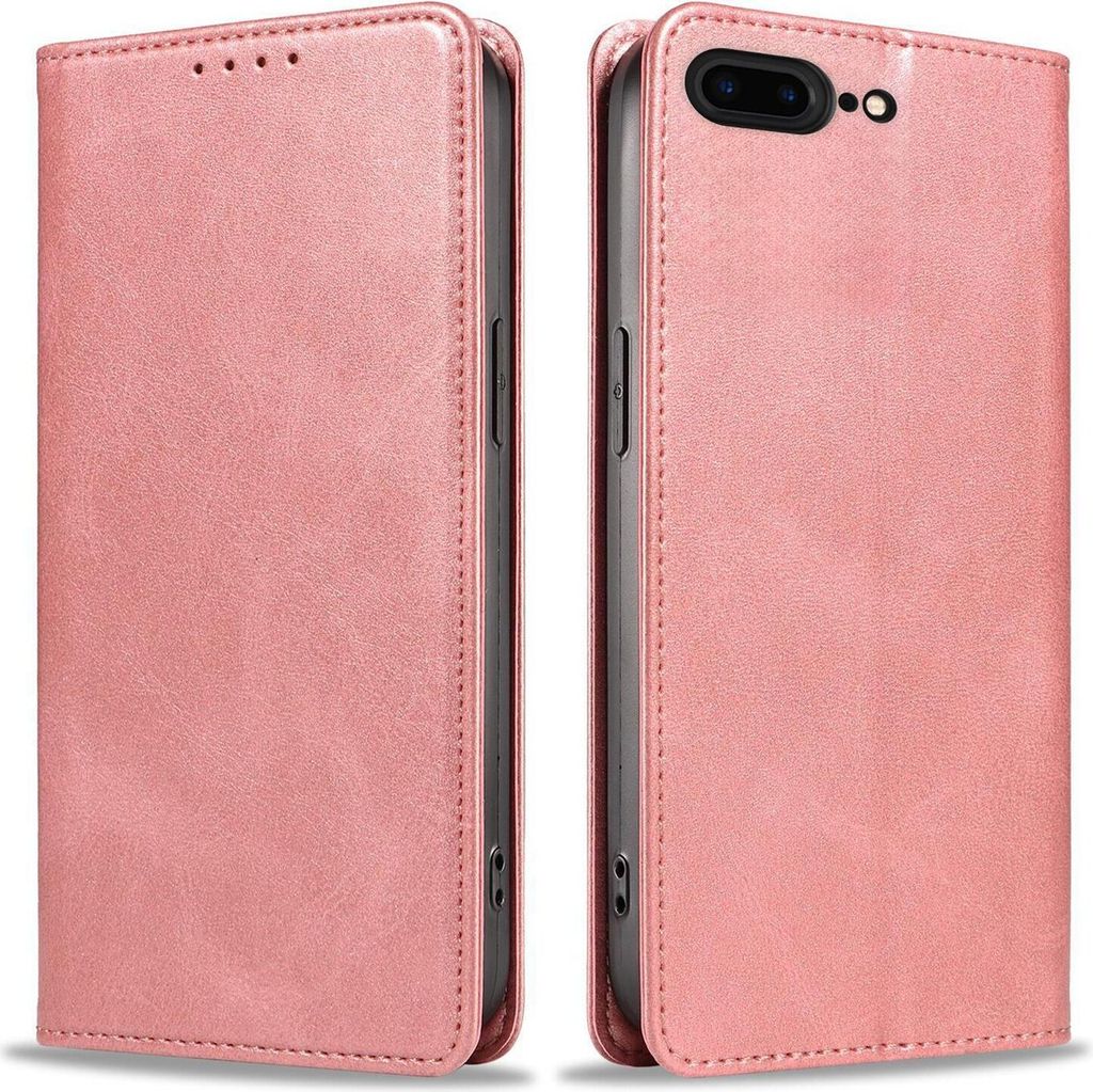 Handyhülle für Apple iPhone 7 Plus / 8 Plus Kunstleder Flip Cover Hülle Handytasche Case Kartenfach Farbe: Rosa