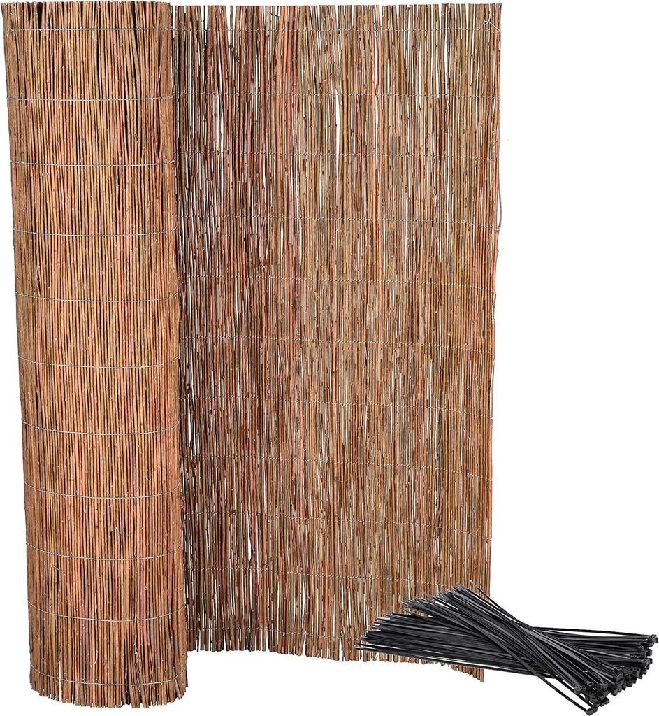 KOTARBAU Weidematte Weidesichtschutzmatte für Balkon Terrasse Garten 100x500cm Stabiler Sichtschutz Natürlicher Verzinktem Draht Für Hohe Stab...