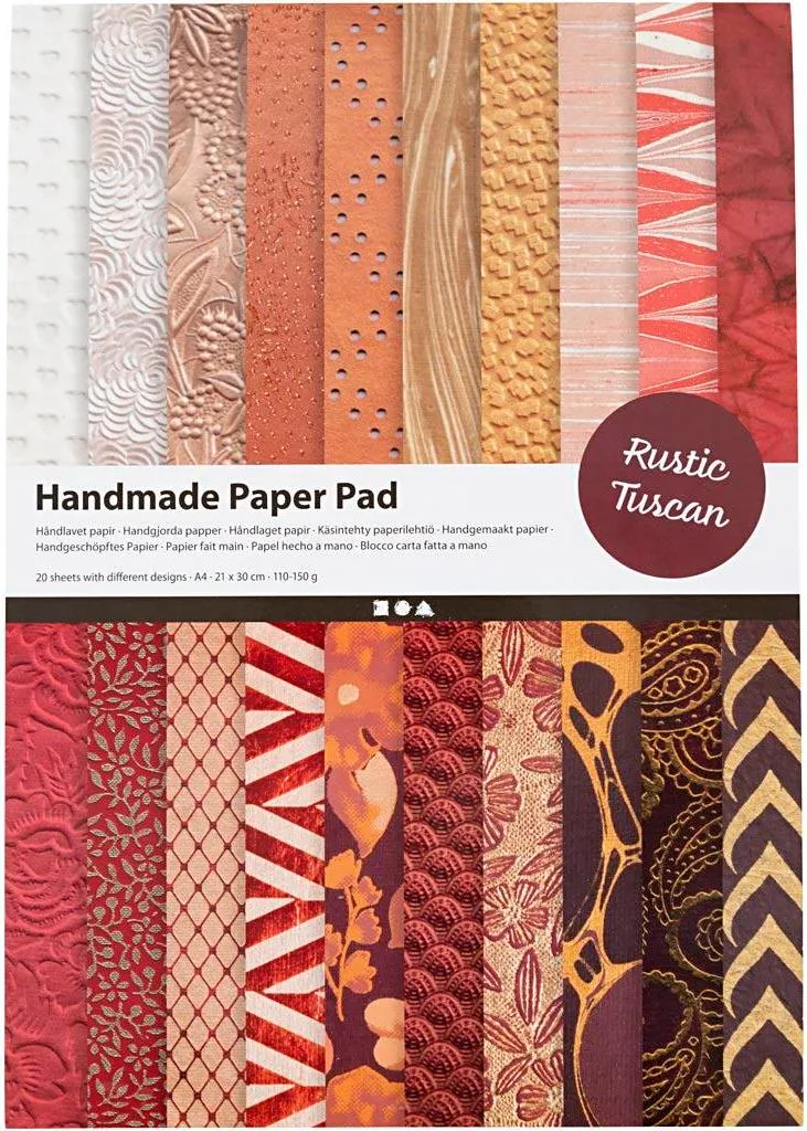 Blocco Carta Handmade Creativ Company A4 20 Fogli - Effetto Toscana