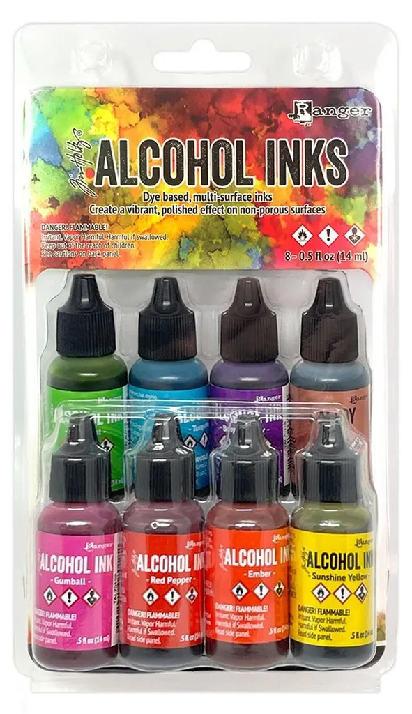 Encre à alcool pour papier Yupo et résine Tim Holtz Ranger lot de 8 kit
