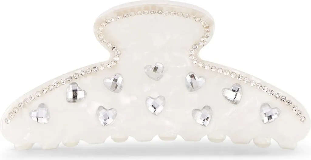 Pince à cheveux blanche pour chignon de bureau et grand mariage