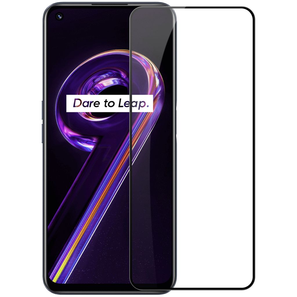 Nillkin CP + PRO Ultradnner Displayschutz aus gehrtetem Glas mit Rahmen 0,2 mm, 9H fr Realme 9 Pro, Schwarz