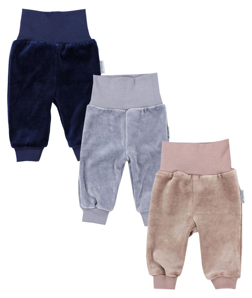 TupTam Baby Jungen Nicki Hose Jogginghose 3er Pack, Farbe: Farbenmix 1, Größe: 68