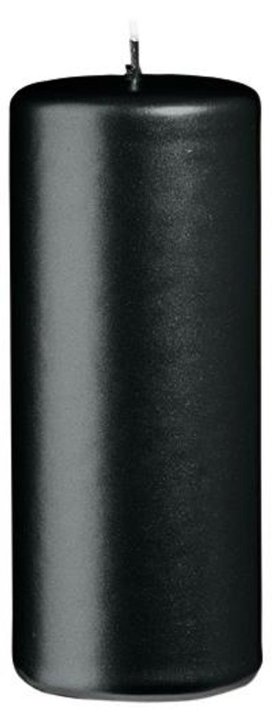 Stumpenkerzen Metallic Matt Schwarz 120 x Ø 50 mm, 12 Stück