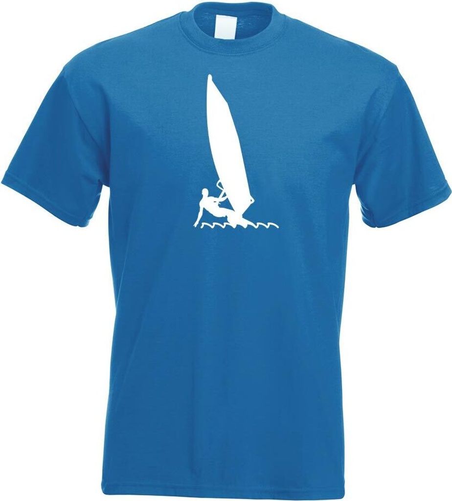 Kiwistar - T-Shirt - royal - Windsurfen Segel Sportler Motiv Bedruckt Funshirt Design Print - mit Motiv Bedruckt - Funshirt Design - Sport - Freize...