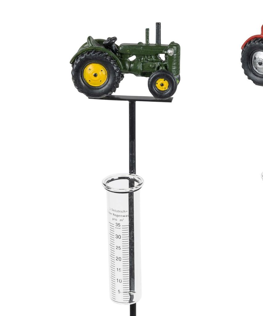 Gartenstecker Regenmesser Traktor GRÜN  H. 90cm Formano Produktbild 