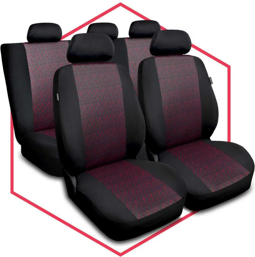 Coprisedili Auto Volkswagen New Beetle Rossi: Set Universale Sportivo - 11