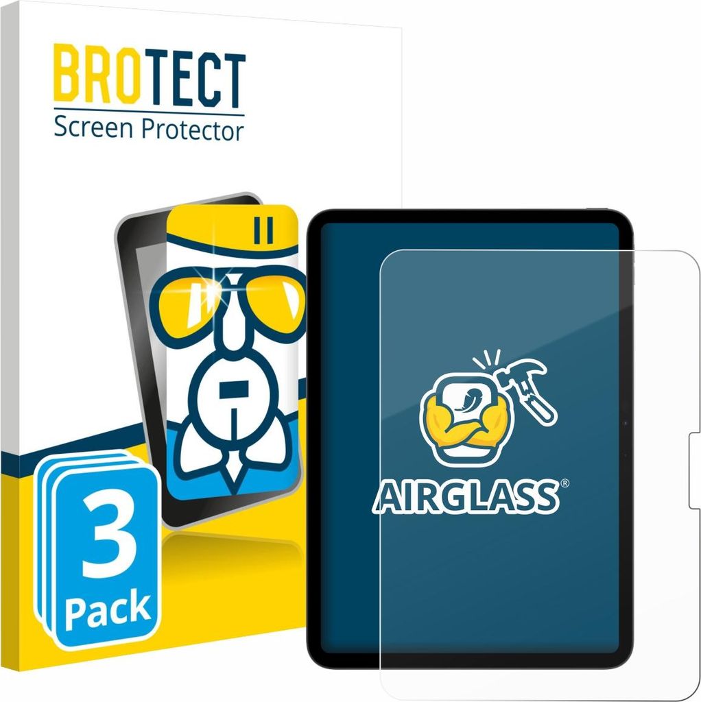 3x BROTECT Schutzglas für Apple iPad Pro 11" M5 2025 Schutzfolie Panzer Folie Glas Display Schutz klar