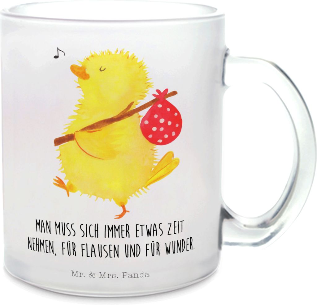 Mr. & Mrs. Panda Häferl Küken Wander - Transparent - Geschenk, Grüße, Teetasse, Frohe Ostern, Wunder, Glas, Pott, Zeit, Haferl, Ostergrüße, T...