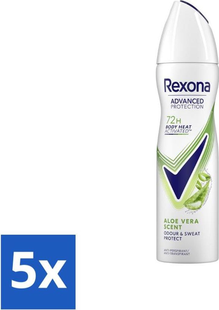 Rexona - Deodorant Spray - Aloe Vera Duft - Pflegend & Frisch - 150 ml - Vorteilspack - 5 Stücke